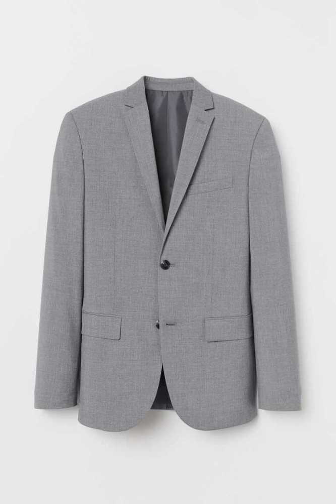 H&M Slim Fit Blazer Blazer Herren Beige | 9075-RYBMZ