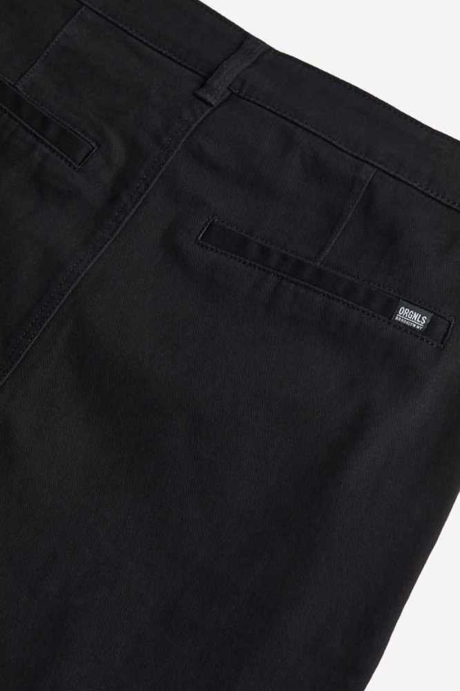 H&M Slim Fit Chinos Hose Kinder Schwarz | 4685-JVBSA