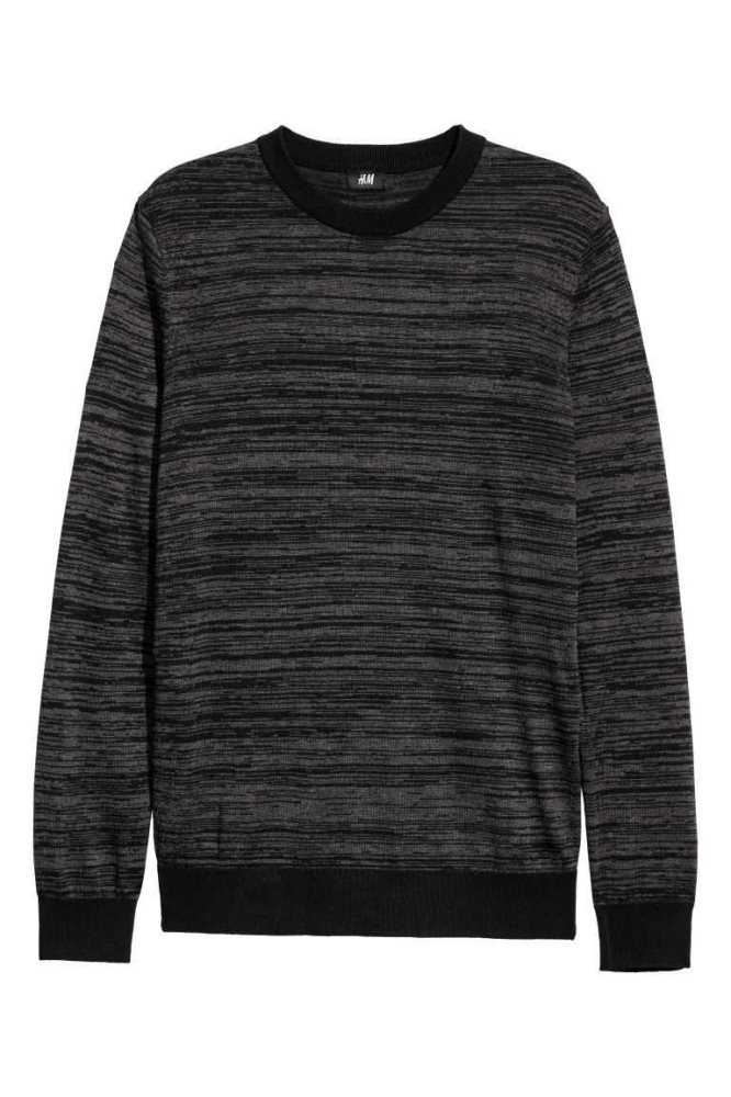 H&M Slim Fit Fine-knit Baumwoll Pullover Herren Blau | 3412-JGPVF