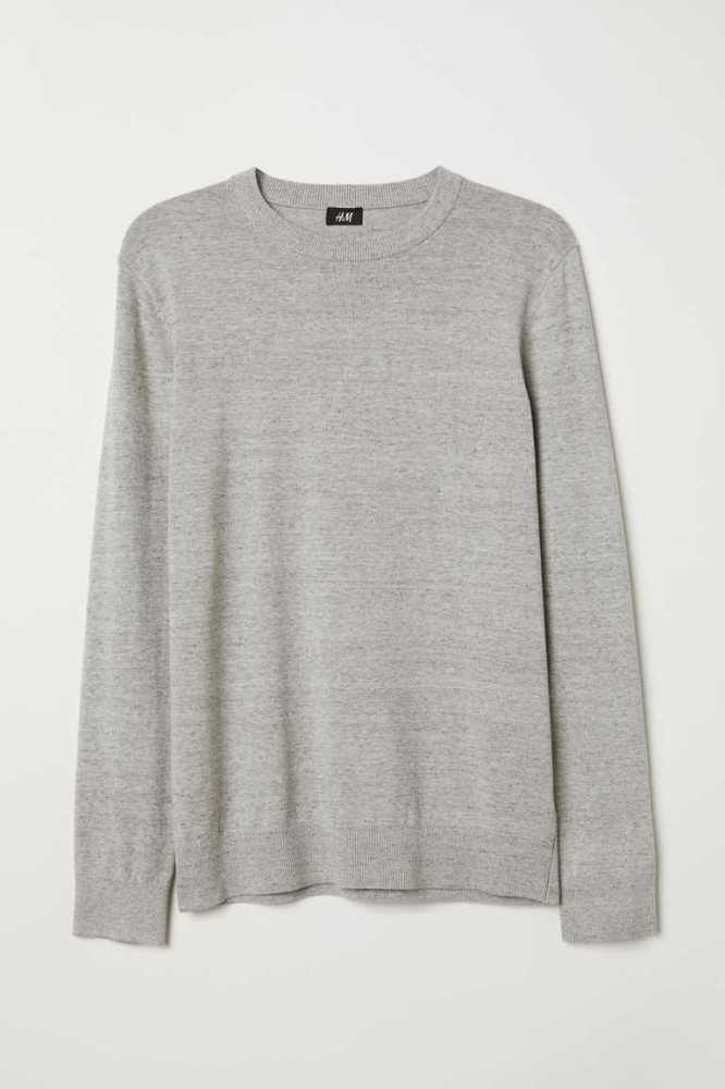 H&M Slim Fit Fine-knit Baumwoll Pullover Herren Dunkelbraun | 7832-VGAEK