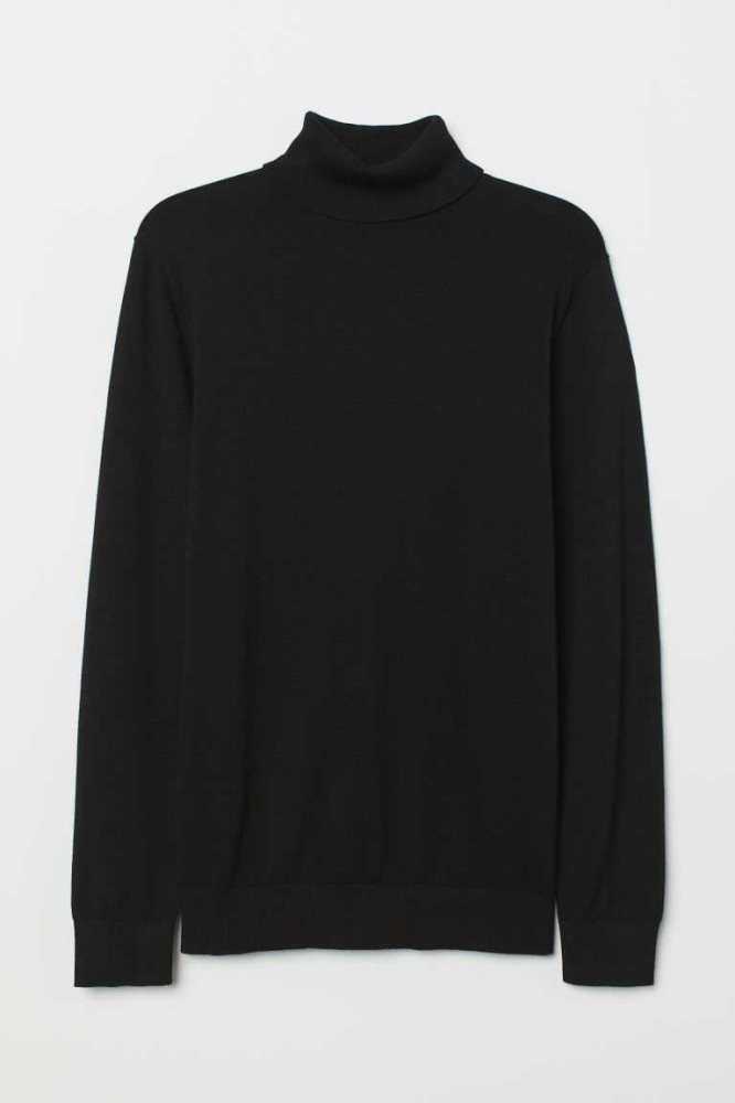 H&M Slim Fit Fine-knit Turtleneck Pullover Herren Braun | 7125-ZXVPL