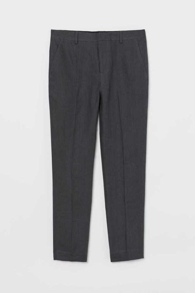 H&M Slim Fit Linen Suit Pants Blazer Herren Khaki Grün | 7526-EWVSX