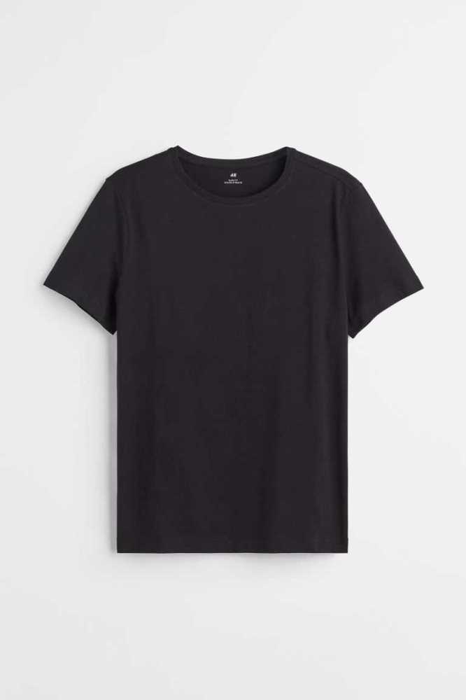 H&M Slim Fit Round-necked T-shirts Herren Weiß | 8065-AMOTP