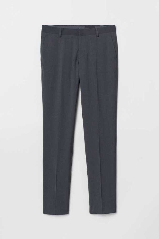 H&M Slim Fit Suit Pants Blazer Herren Dunkelgrau Grün | 1928-UGLSI