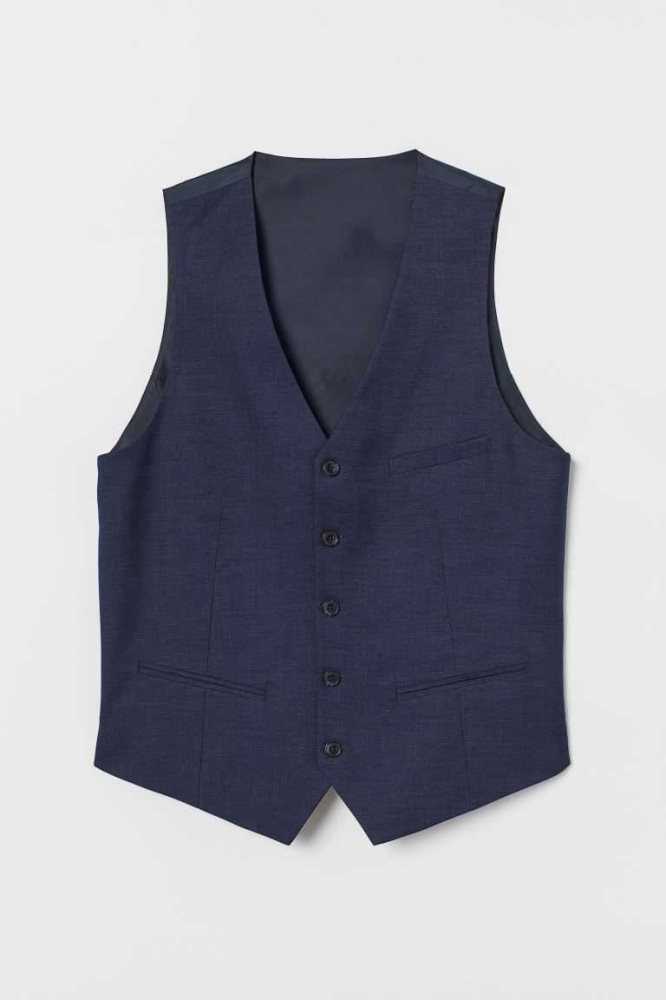 H&M Slim Fit Suit Vest Blazer Herren Dunkelgrau | 2369-QKEPB