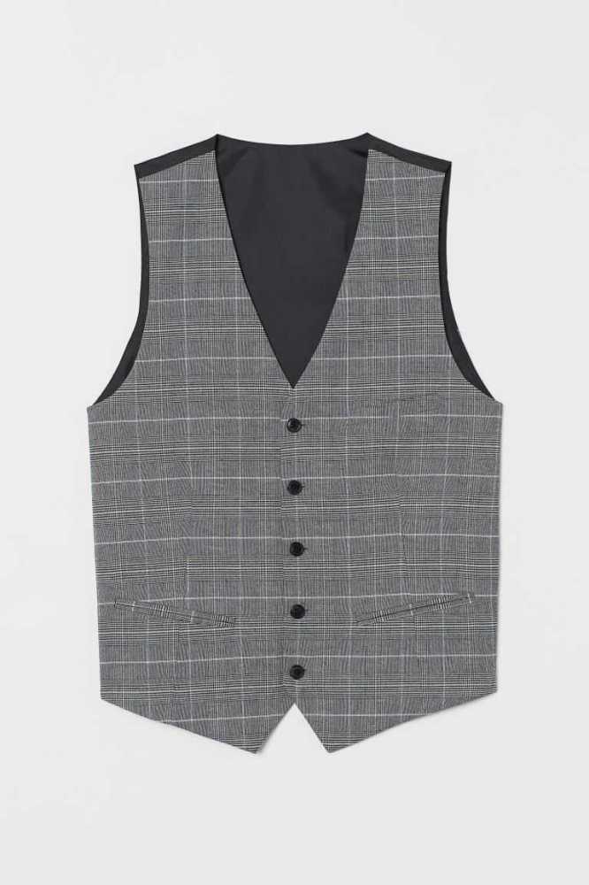 H&M Slim Fit Suit Vest Blazer Herren Dunkelgrau | 2369-QKEPB