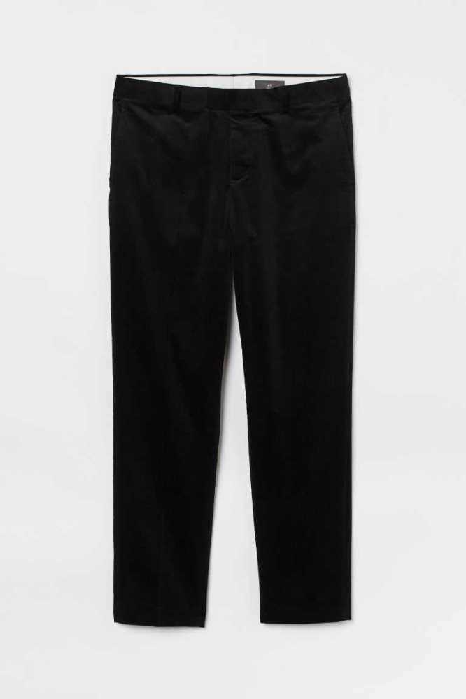 H&M Slim Fit Velvet Suit Pants Blazer Herren Dunkelblau | 3804-IKPMU