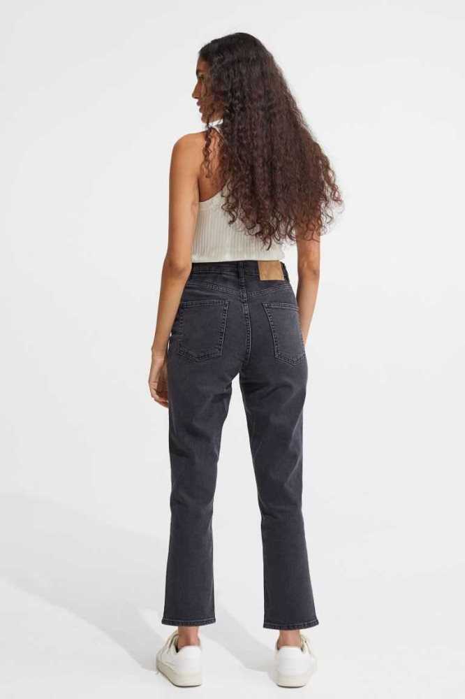 H&M Slim Gerade High Ankle Jeans Damen Blau | 7468-DHLWP