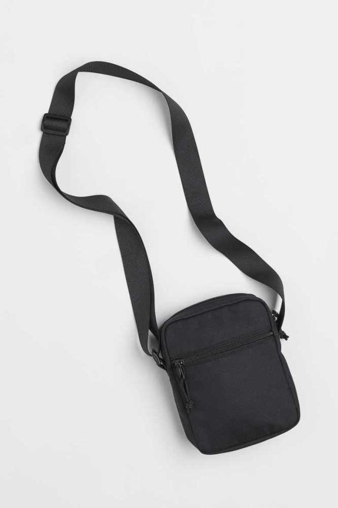 H&M Small Shoulder Tasche Herren Schwarz | 2317-MHADN