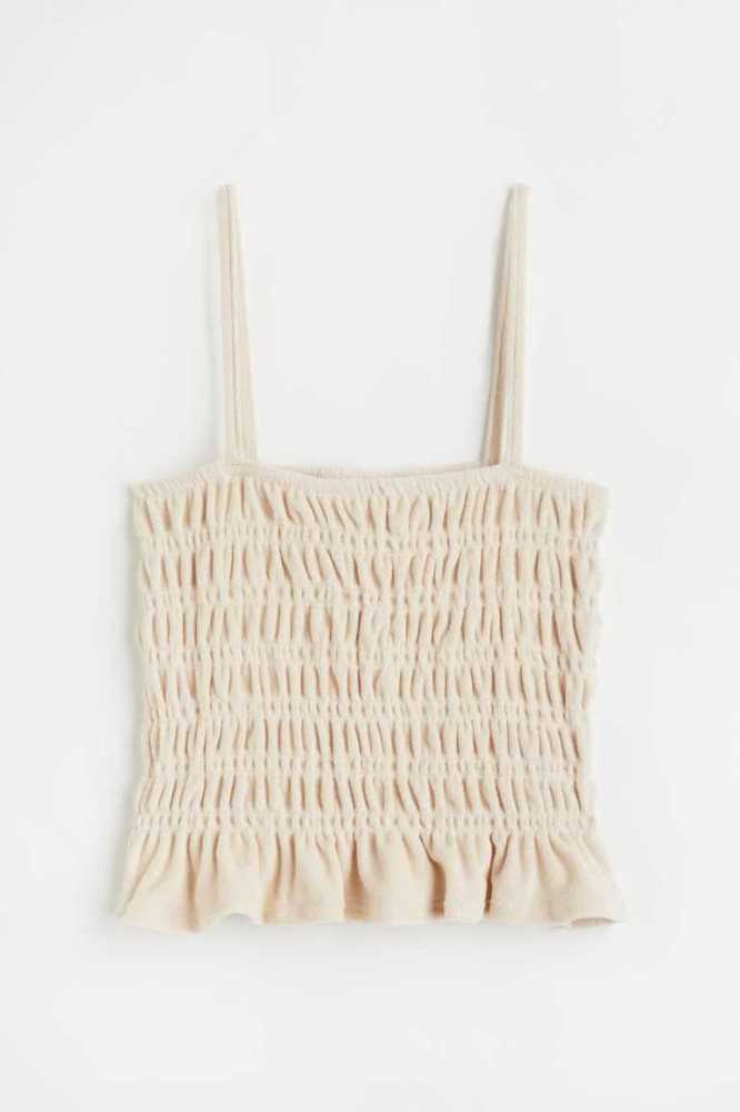 H&M Smocked Terry Camisole Oberteile Damen Hellrosa | 7283-DEXOQ