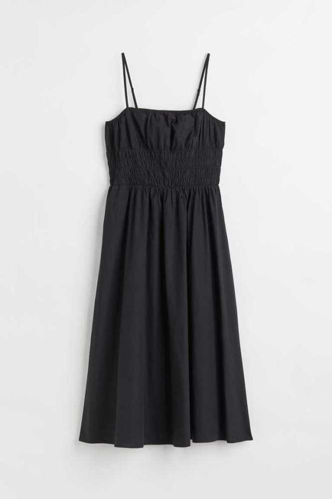 H&M Smocked-waist Kleider Damen Hellgelb | 2083-KFWLO