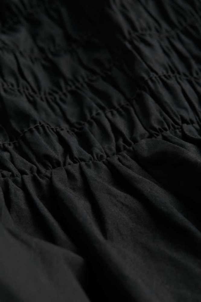 H&M Smocked-waist Kleider Damen Schwarz | 0695-JIOBK