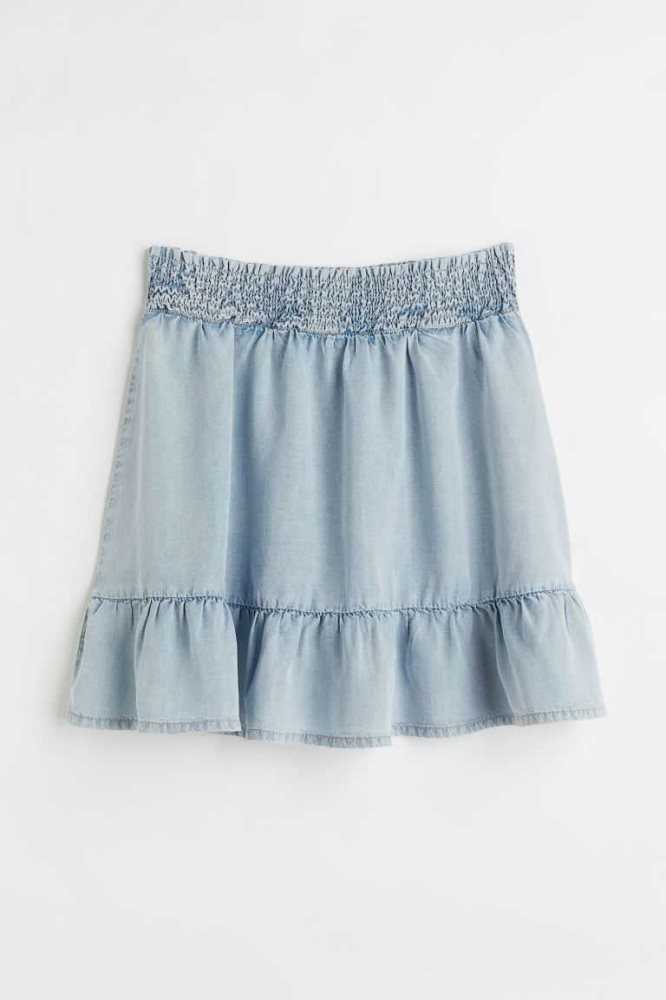 H&M Smocked-waist Röcke Damen Hellblau | 2981-RCBEP