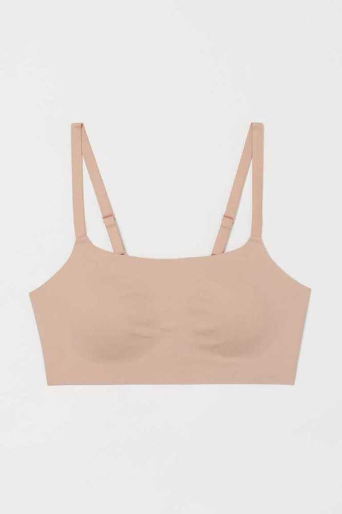 H&M Smoothing Microfiber Bra Top Unterwäsche Damen Dunkelgrau | 0367-WLQZX