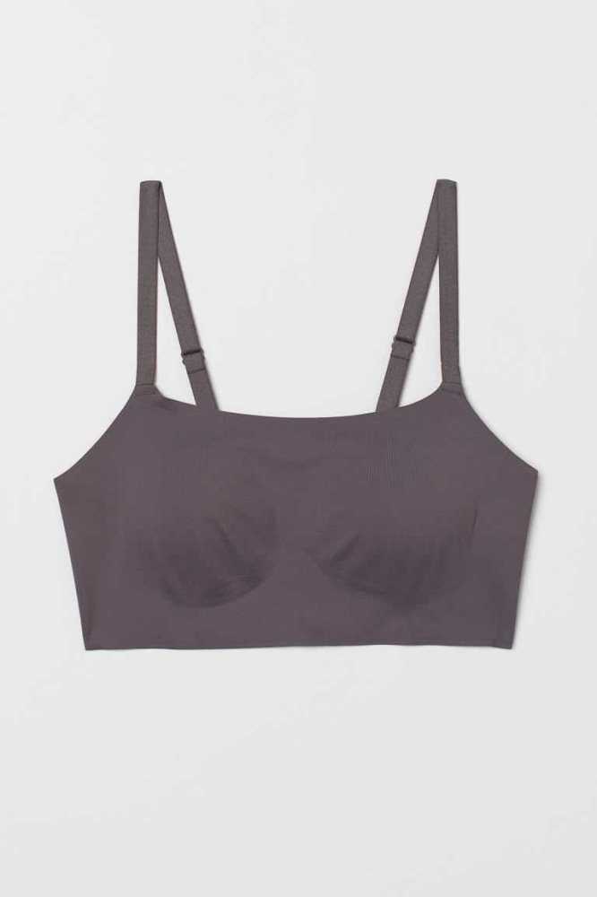 H&M Smoothing Microfiber Bra Top Unterwäsche Damen Dunkelgrau | 0367-WLQZX