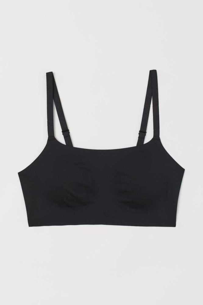 H&M Smoothing Microfiber Bra Top Unterwäsche Damen Dunkelgrau | 0367-WLQZX