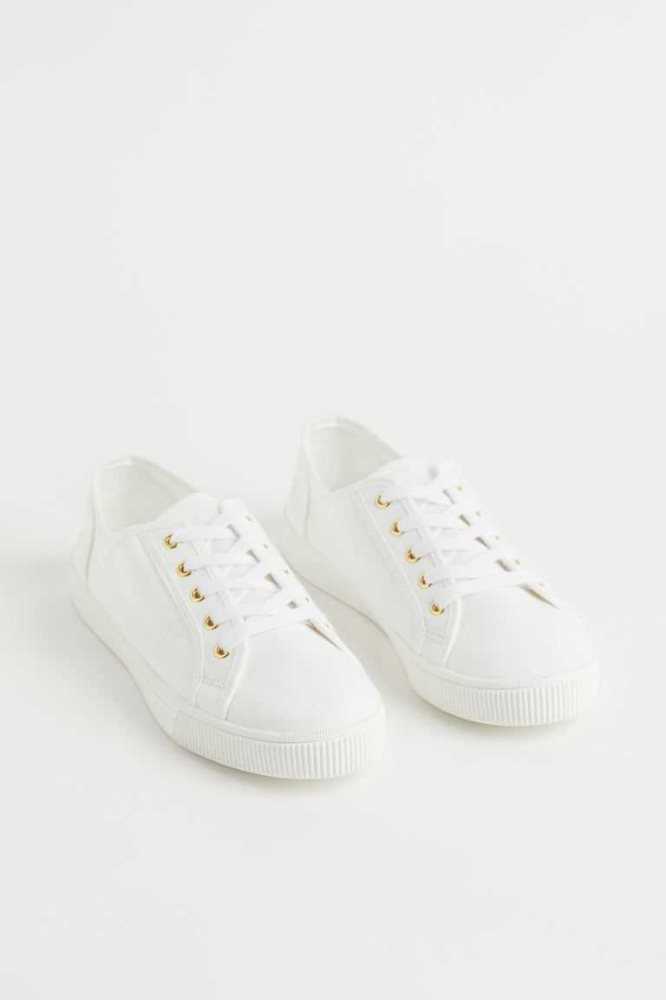 H&M Sneakers Damen Weiß | 0359-IVTRQ