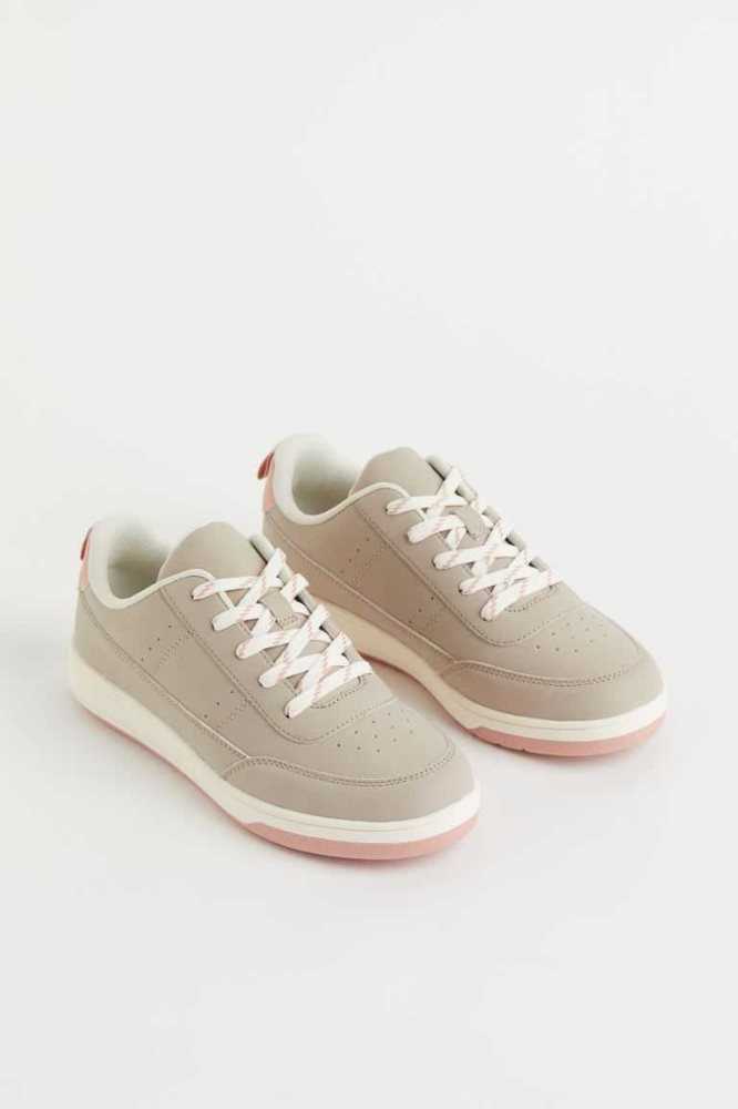 H&M Sneakers Kinder Beige Weiß | 3759-KRLYS