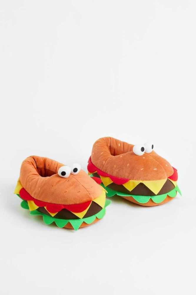 H&M Soft Hamburger Hausschuhe Kinder Hellbraun | 8409-XHDUY