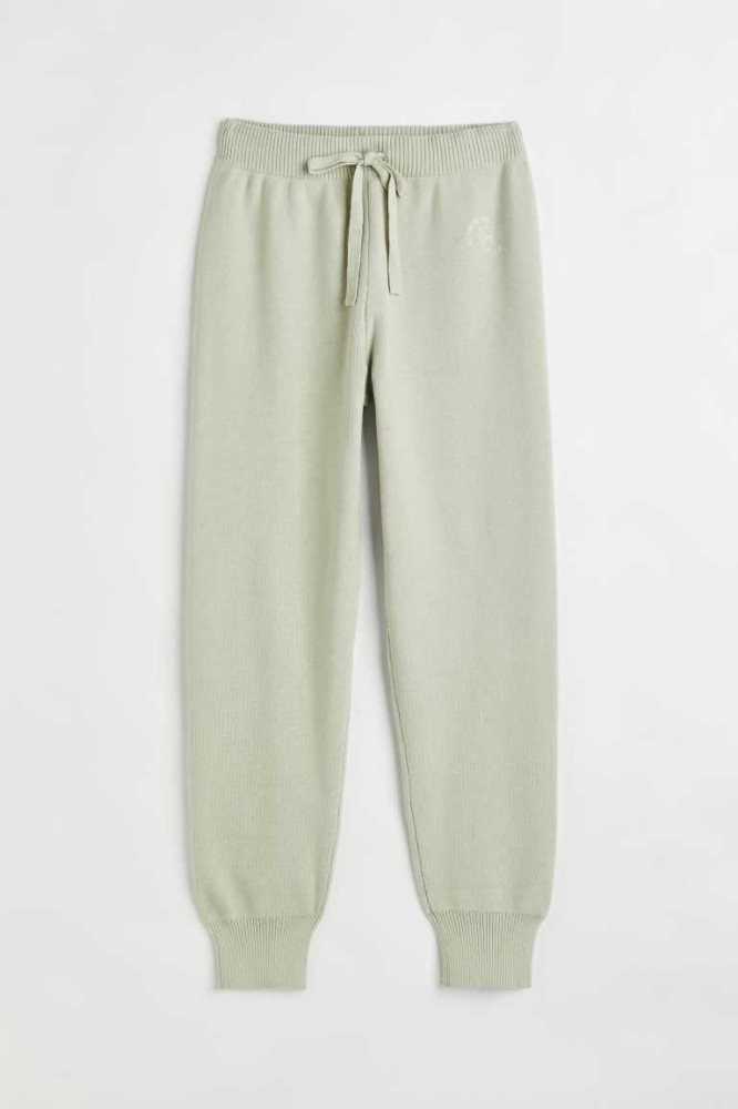 H&M Soft-knit Joggers Hose Damen Hellolivgrün Grün | 5182-LOSBD