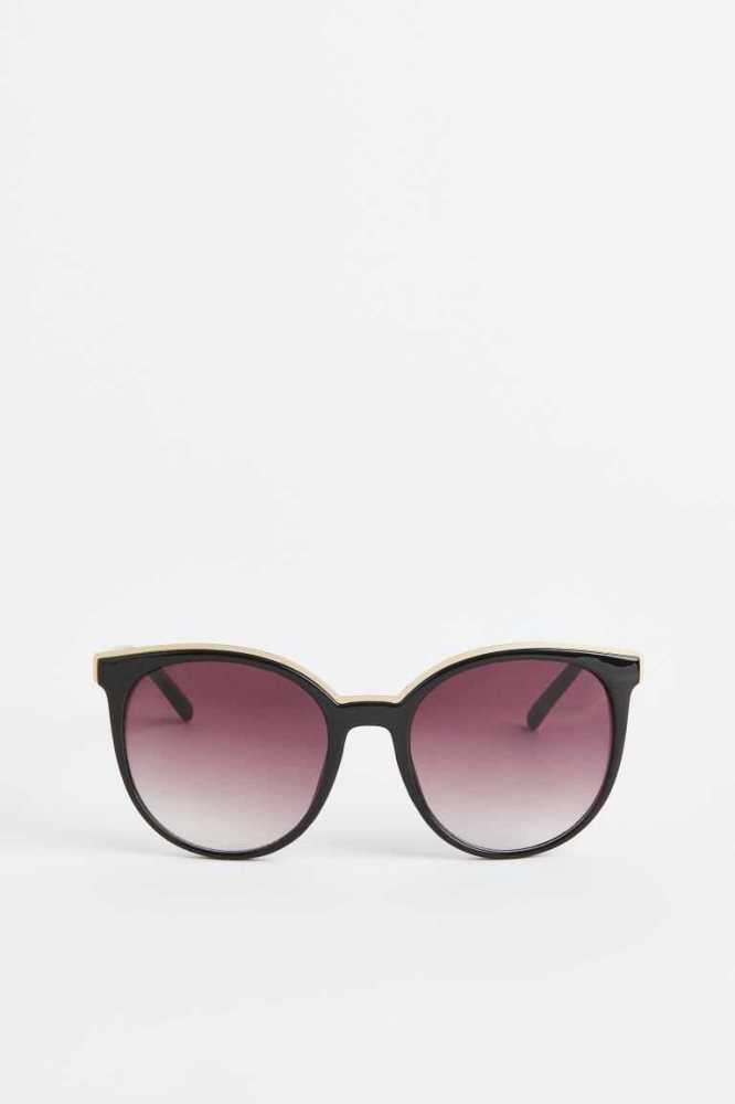 H&M Sonnenbrille Damen Schwarz | 7256-CIALN