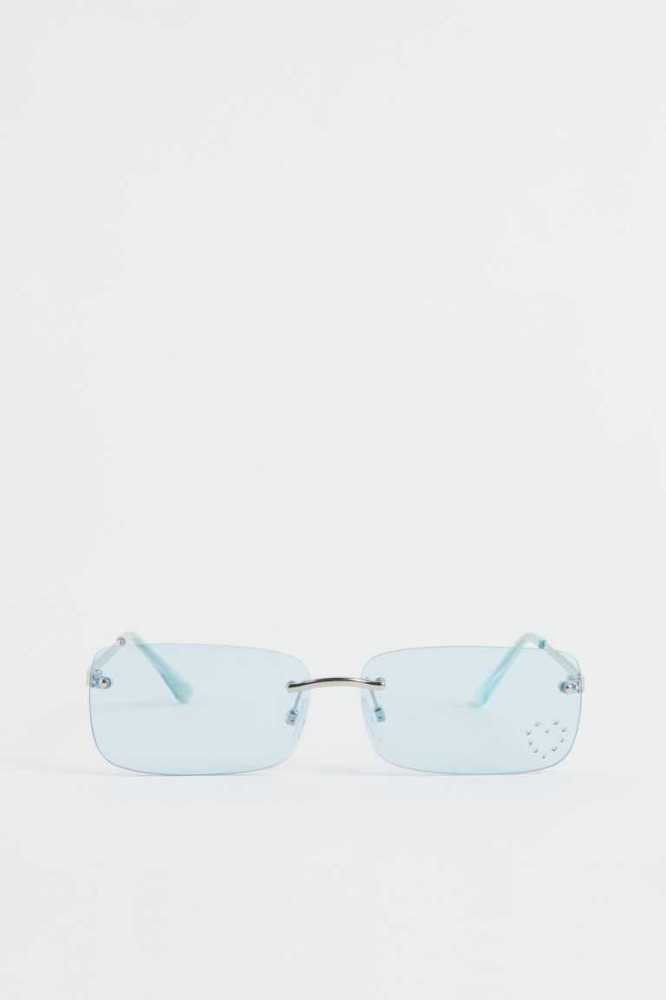 H&M Sonnenbrille Damen Silber Hellblau | 5364-ZWBMI