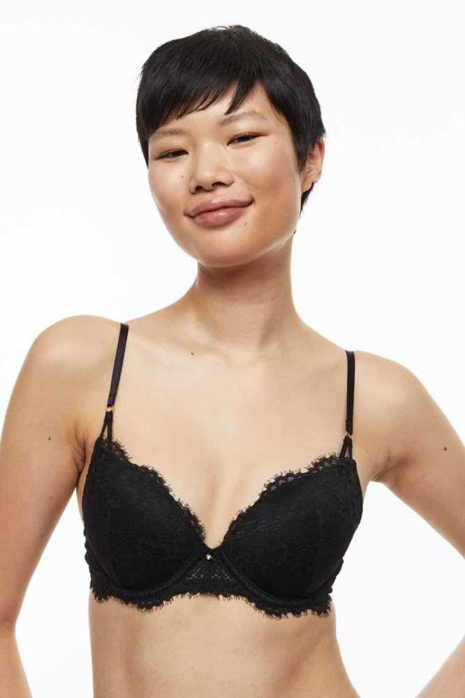 H&M Spitze Push-up Bra Unterwäsche Damen Rosa | 0482-MURXI