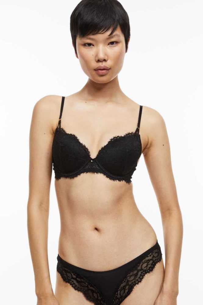 H&M Spitze Push-up Bra Unterwäsche Damen Rosa | 0482-MURXI