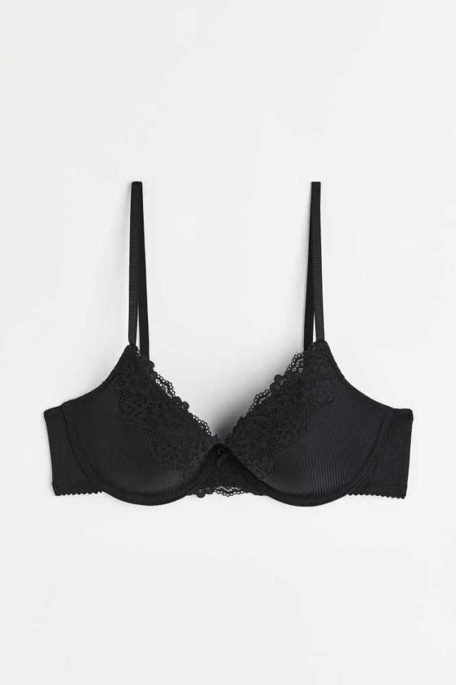 H&M Spitze Push-up Bra Unterwäsche Damen Rot | 0834-MBKRX