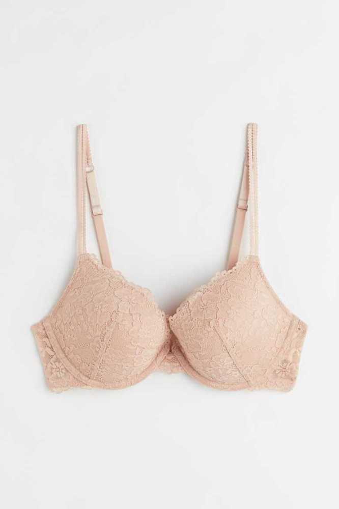 H&M Spitze Push-up Bra Unterwäsche Damen Rosa | 1025-UJSTD