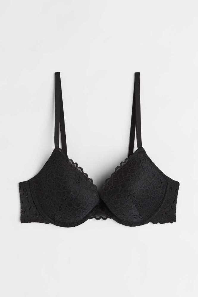 H&M Spitze Push-up Bra Unterwäsche Damen Hellblau | 6307-VZGFC