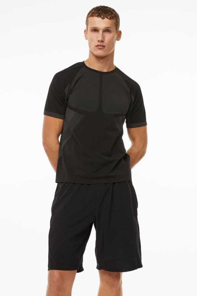 H&M Sports Kurze Hose Herren Schwarz | 4106-CVHKZ