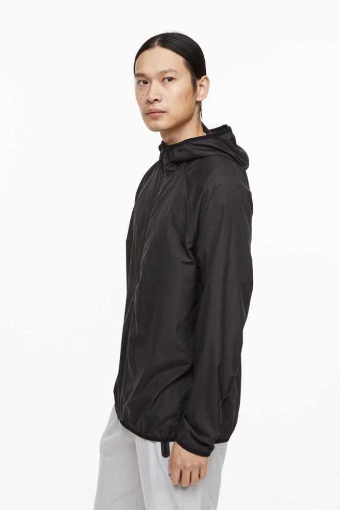 H&M Sports Windbreaker Sportbekleidung Herren Schwarz | 2057-XZYIA