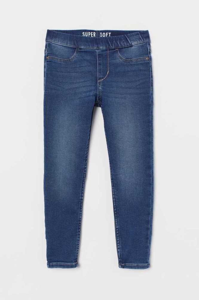 H&M Super Soft Denim Leggings Kinder Blau | 2984-HNRKU