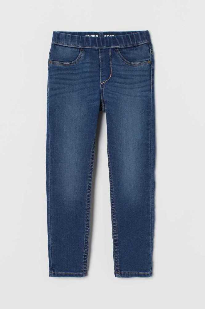 H&M Super Soft Denim Leggings Kinder Blau | 2984-HNRKU