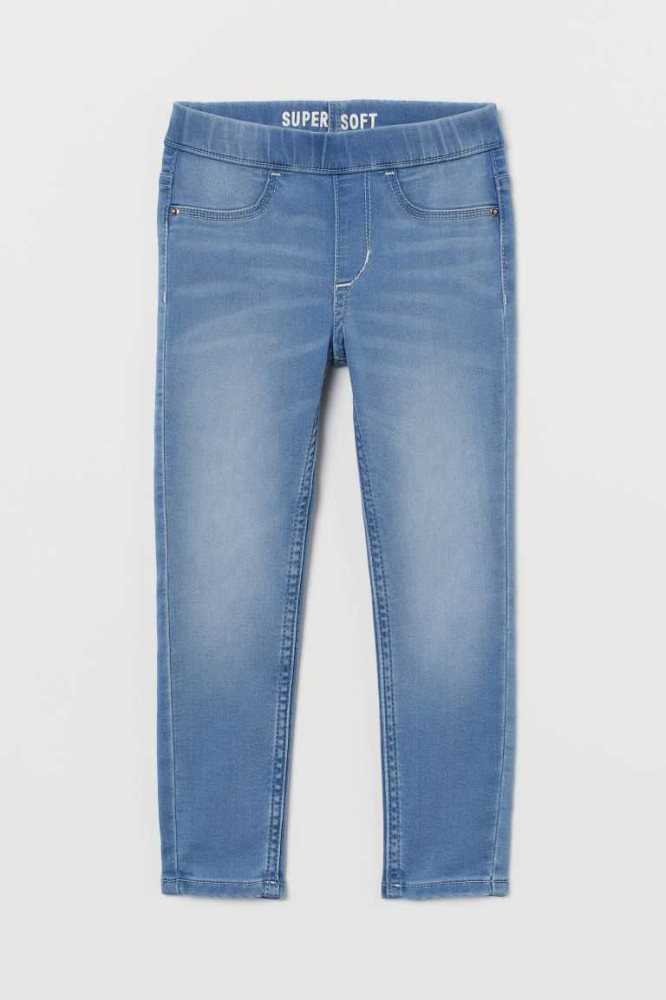 H&M Super Soft Denim Leggings Kinder Blau | 2984-HNRKU