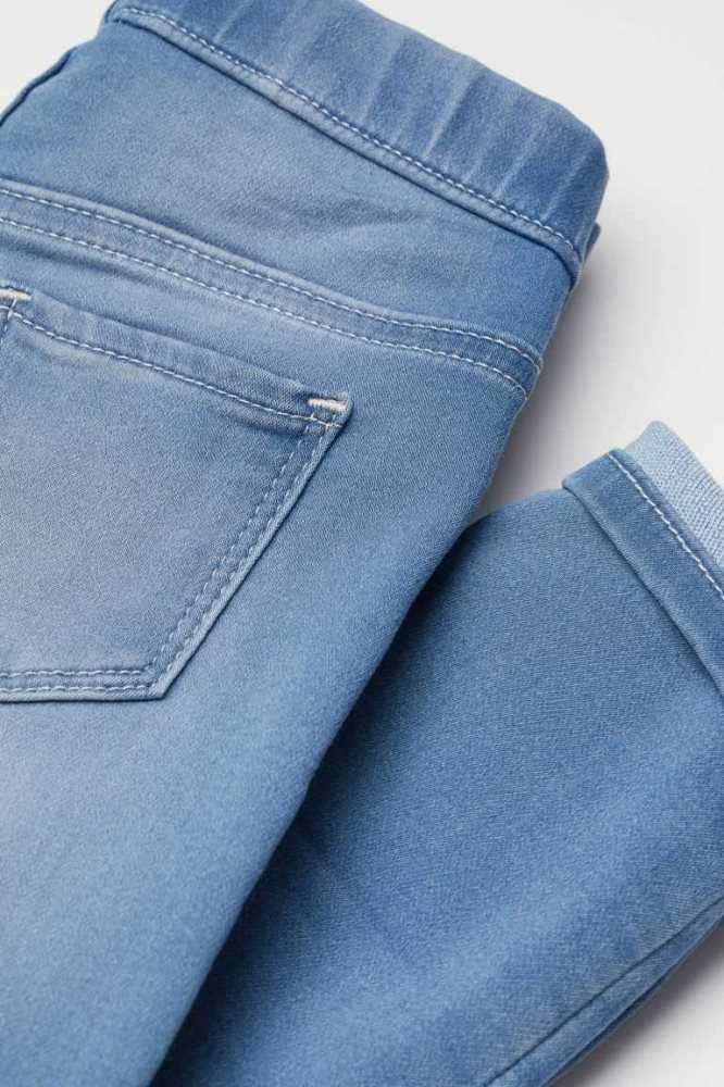 H&M Super Soft Denim Leggings Kinder Dunkelblau | 8413-JBWQK