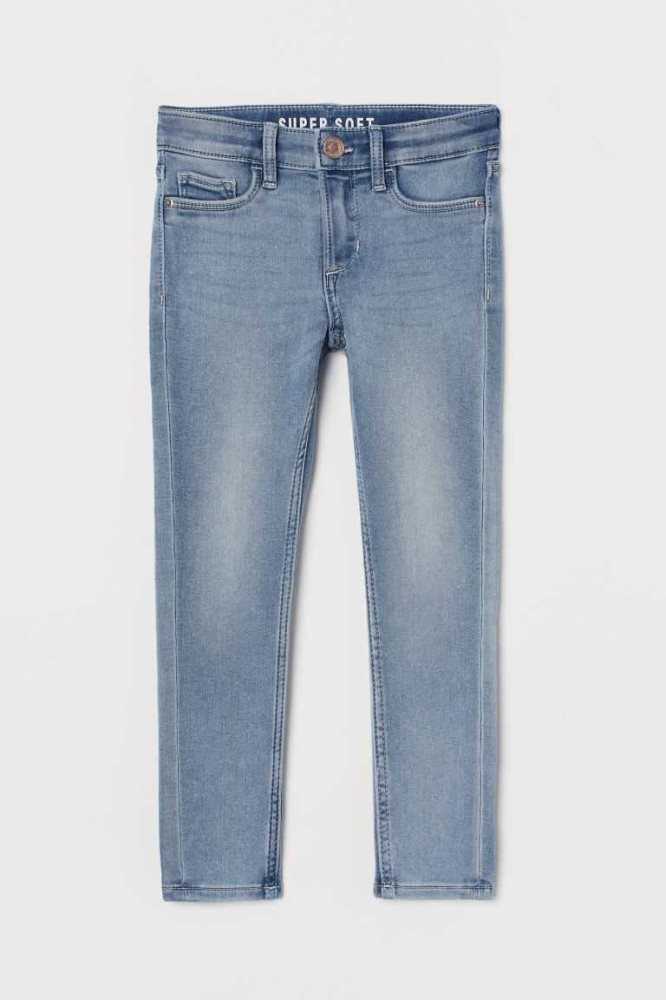 H&M Super Soft Schlank Fit Jeans Kinder Blau | 0935-KBEYJ