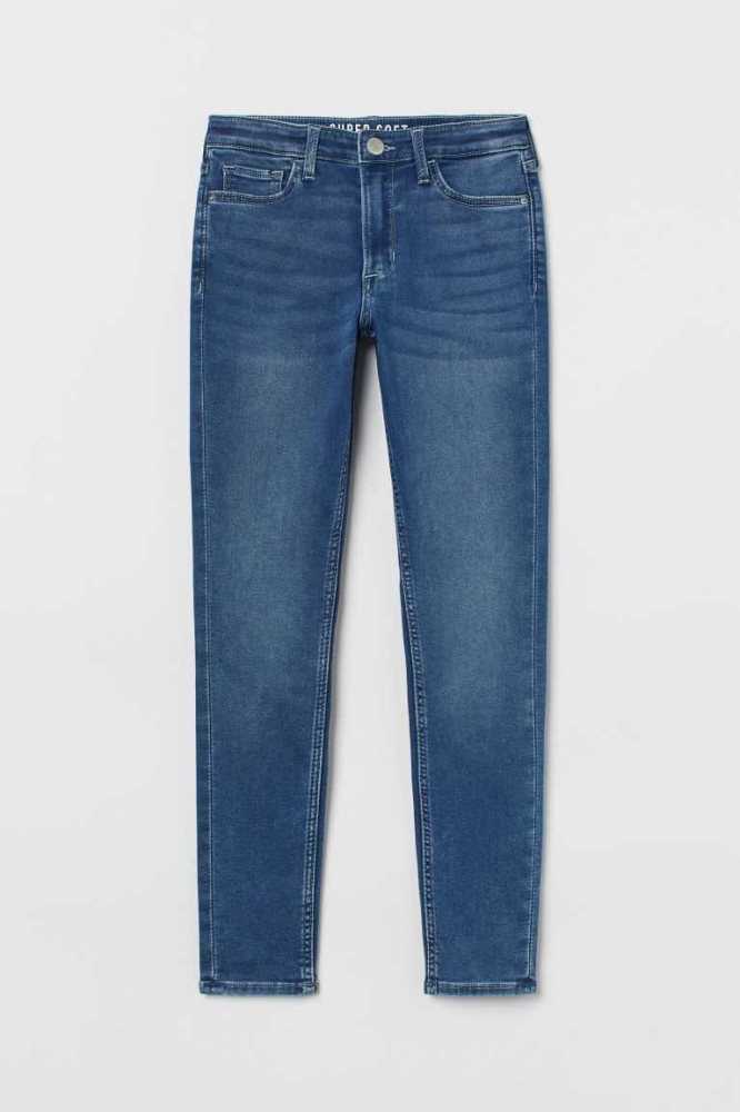 H&M Super Soft Schlank Fit Jeans Kinder Hellblau | 2109-QLJEG