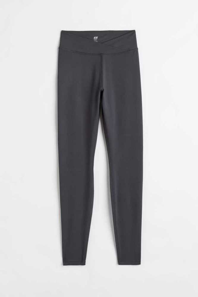 H&M Super Soft Sports Leggings Hose Damen Dunkelgrau | 4729-HQJWI