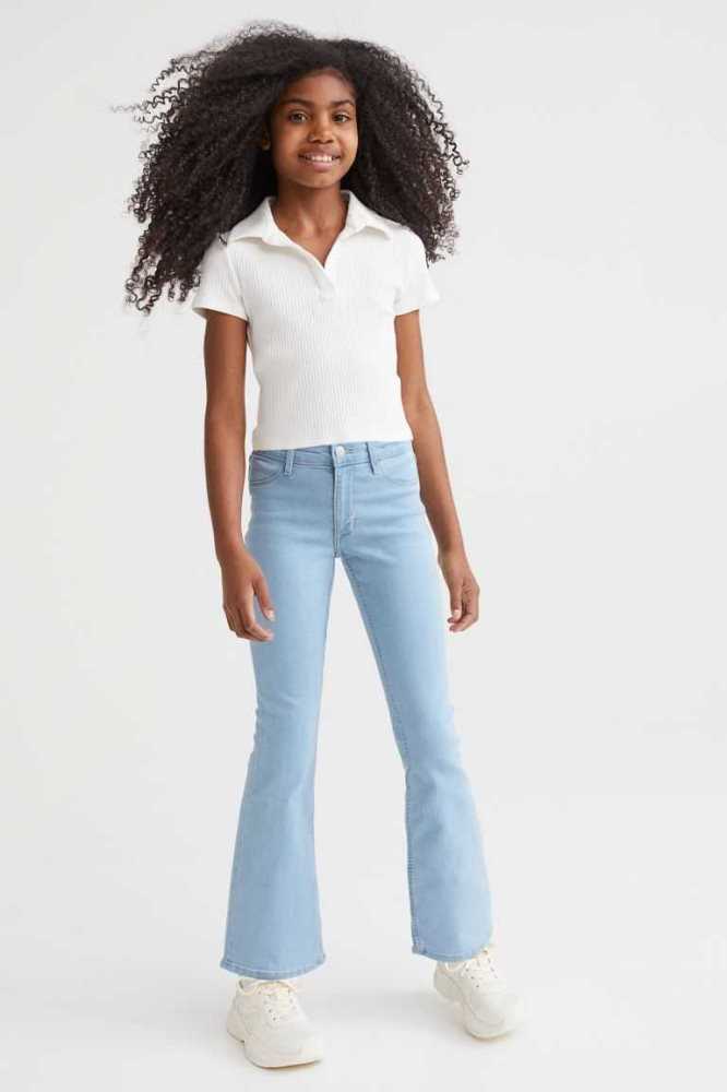 H&M Superstretch Flare Fit Jeans Kinder Blau | 6485-GRUEJ