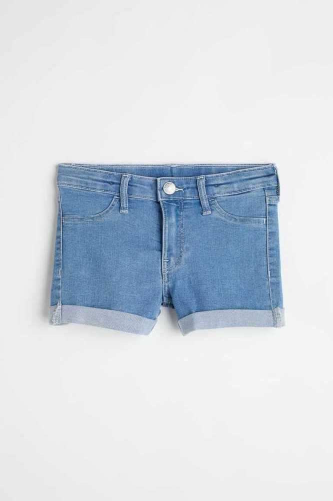 H&M Superstretch Schlank Fit Denim Kurze Hose Kinder Blau | 0348-NHFEU