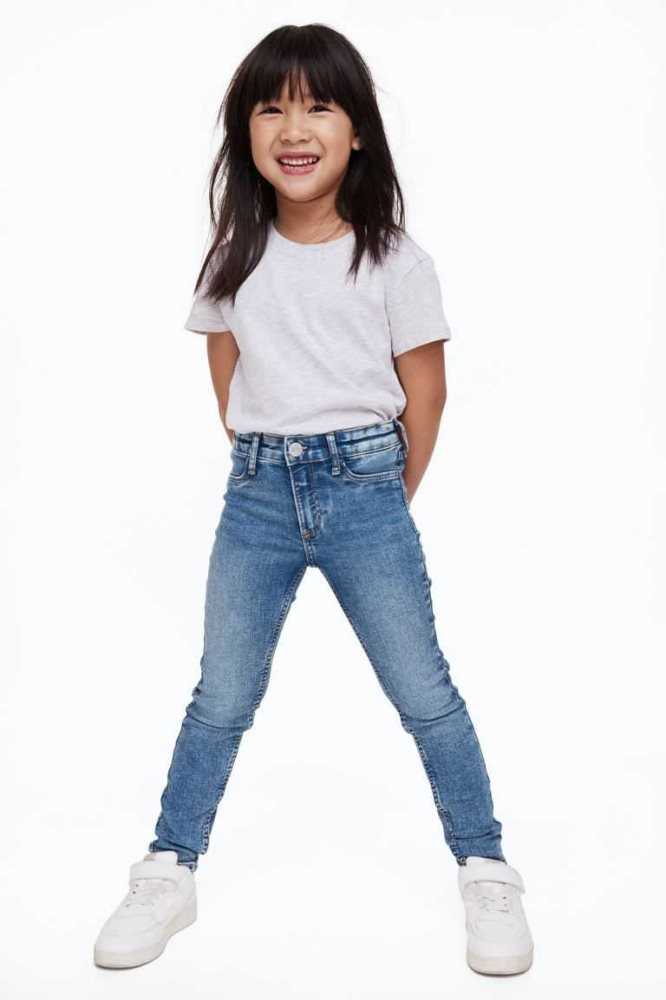 H&M Superstretch Schlank Fit Jeans Kinder Blau | 9408-ZFWNA