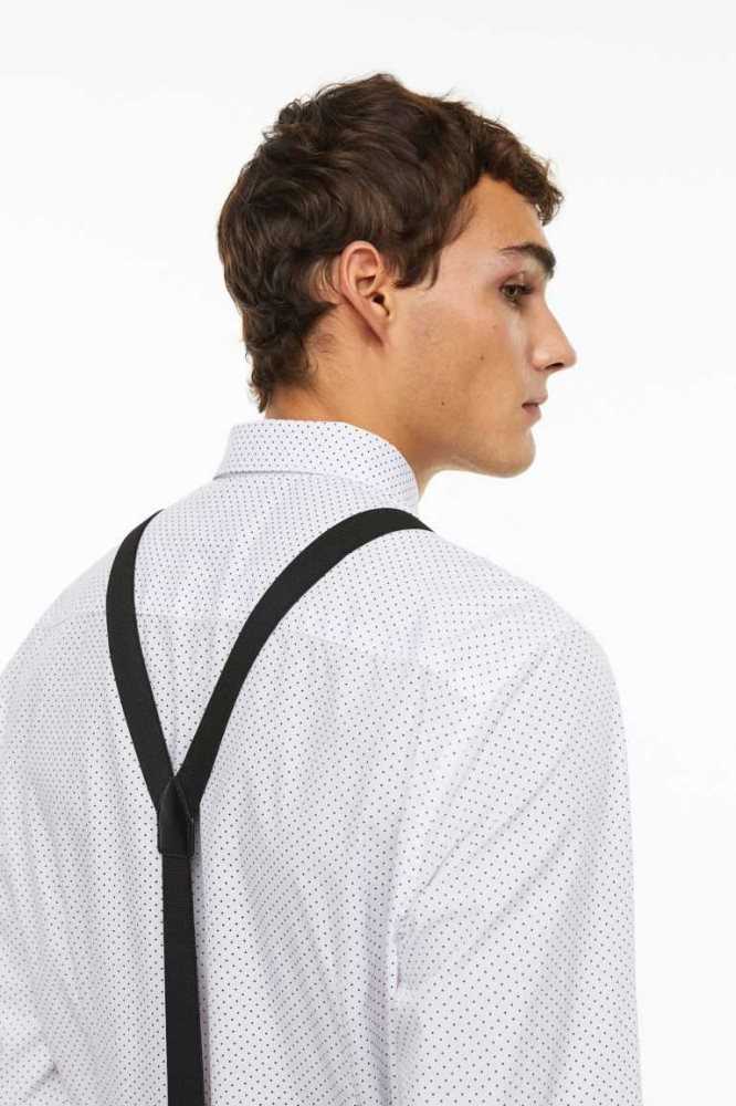 H&M Suspenders Ausrüstungen Herren Schwarz | 4593-DHXTL