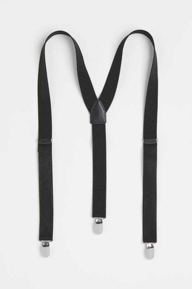 H&M Suspenders Ausrüstungen Herren Schwarz | 4593-DHXTL