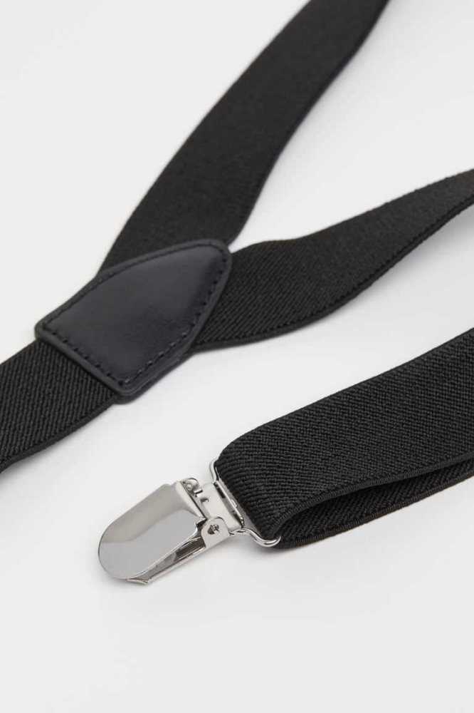 H&M Suspenders Ausrüstungen Herren Schwarz | 4593-DHXTL