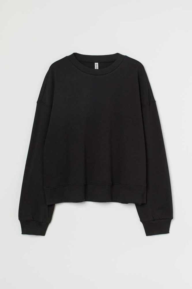 H&M Sweatshirt Damen Dunkelgrau | 5849-IDZBV