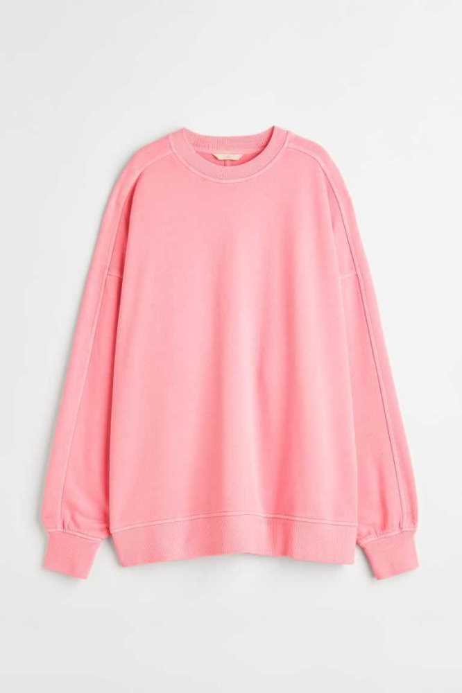 H&M Sweatshirt Damen Hellrosa | 2965-MWBYO