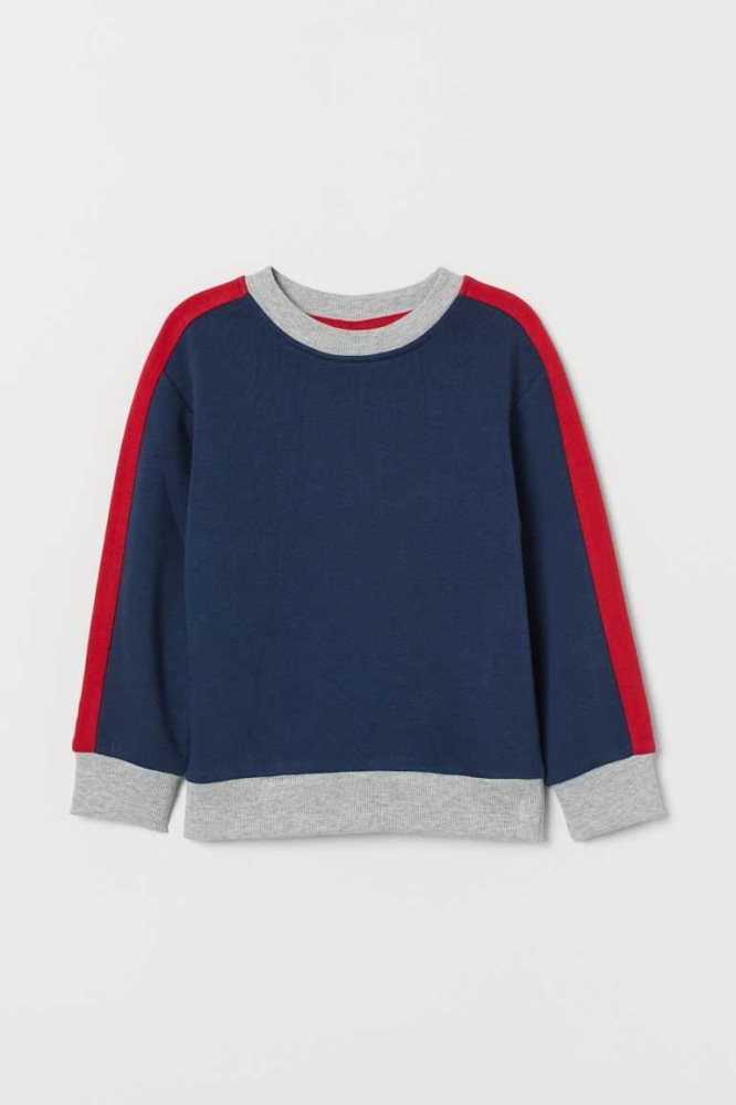 H&M Sweatshirt Hemd Kinder Blau | 9671-YGICQ