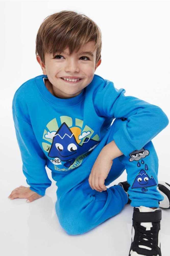 H&M Sweatshirt Hemd Kinder Dunkelblau | 3072-FOAJR